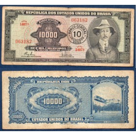 Bresil P.189b, B Billet de 10 cruzeiros novos 1966-1967 Santos-Dumont
