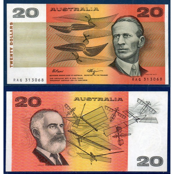 Australie P.46g, TTB Billet de 20 Dollars 1974-1994 Kingsford-Smith