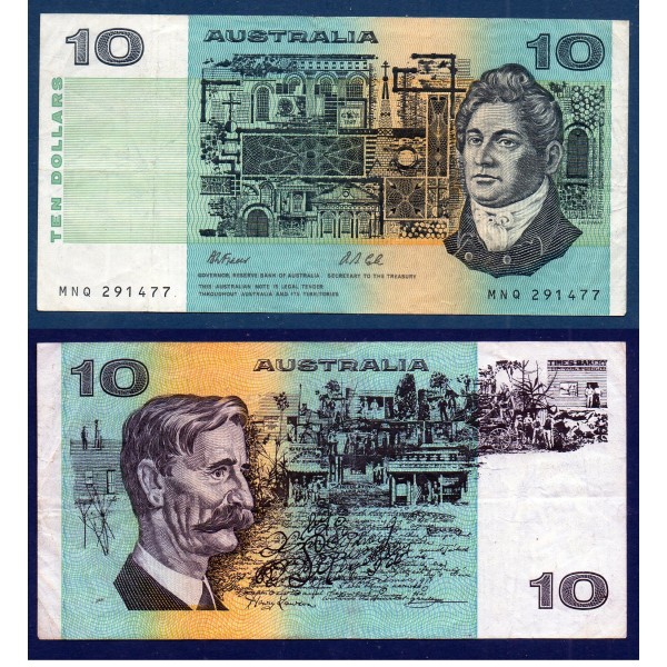 Australie P.45g, TTB Billet de 10 Dollars 1991 Greenway Lawson