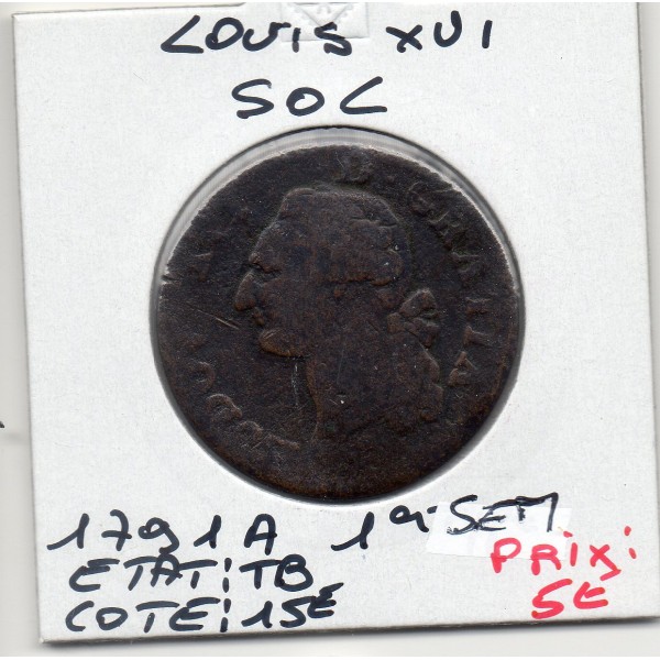 Sol 1791 A Paris 1er semestre Heron Louis XVI TB