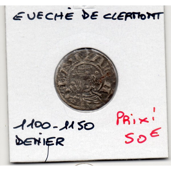 Auvergne, évêché de Clermont, anonyme (1000-1150) denier TTB