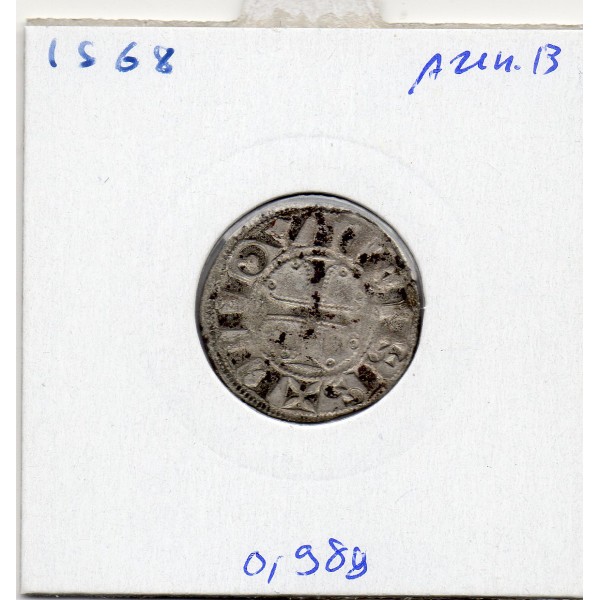 Limousin, Abbaye Saint Martial de Limoges, anonyme (1106-1150) Denier TTB