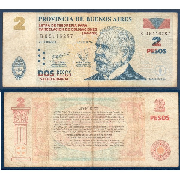 Argentine P.S2311, TB Billet de 10 pesos 2002 Juan Jose Dardo Rocha