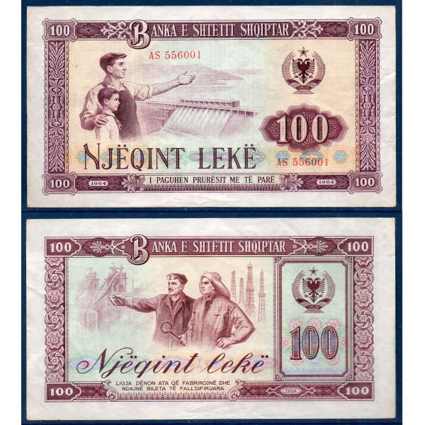 Albanie P.39a, TTB Billet de 100 Leke 1964 Barrage