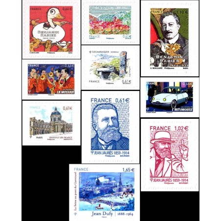 Autoadhésifs Yvert No 1023-1032 Planète Timbres 2014