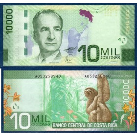 Costa Rica P.277a, Spl Billet de 10000 colones 2009 José Figueres Ferrer