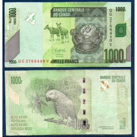 Congo P.101d, TTB, Billet de 1000 Francs 2022 Perroquet