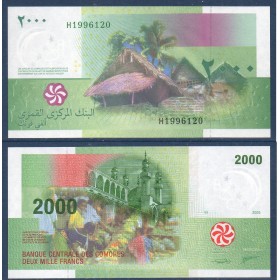 Comores P.17c, neuf Billet de 2000 Francs 2005 marché de Moroni