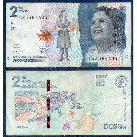 Colombie P.458g, TTB Billet de 2000 Pesos 2021  Debora Arango Perez