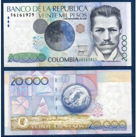 Colombie P.454k, sup Billet de 20000 Pesos 3.11.2005 Julio Garavito Armero
