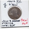 1/6 Ecu de France 1721 9 Rennes Louis XV TB