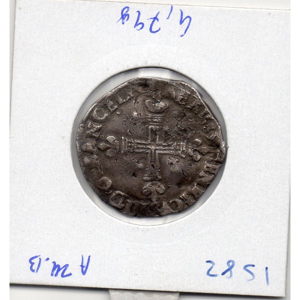 1/8 ou huitième d'Ecu Croix de Face Saint-lo Henri III  (1585 C) B