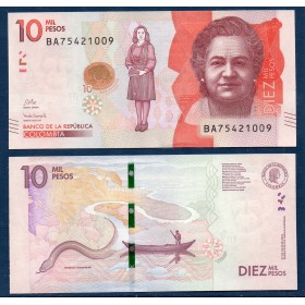 Colombie P.460g, neuf Billet de 10000 Pesos 2021 Virginia Gutierrez de Pineda