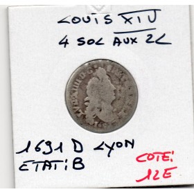 4 Sols au 2L 1692 D Lyon B Louis XIV reformé