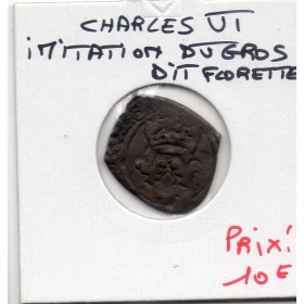 imitation de Gros Florette Charles VI (1417) TB