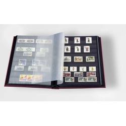 Classeur DIN A4 décoration avec motifs de timbres, 16 pages noires