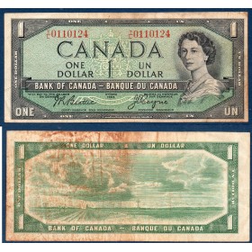 Canada P.74a, TB Billet de 1 dollar 1954 Canadian Bank Note