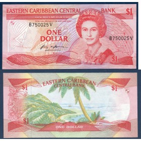 Caraïbes de l'est P.17v, Neuf pour St Vincent Billet de 1 dollar 1985-1988