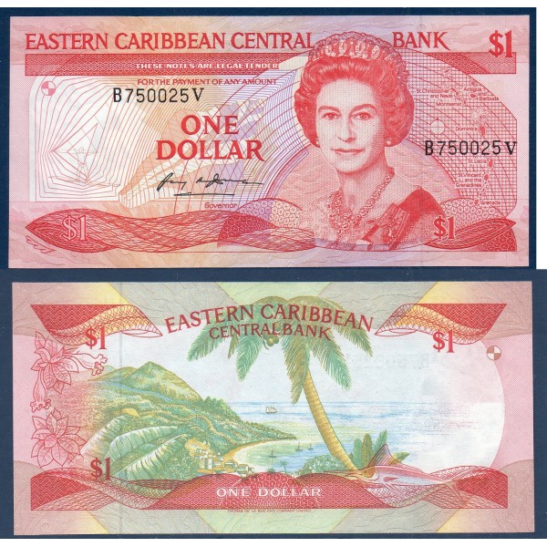 Caraïbes de l'est P.17v, Neuf pour St Vincent Billet de 1 dollar 1985-1988