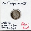 20 centimes Napoléon III tête laurée 1864 A Paris TB+