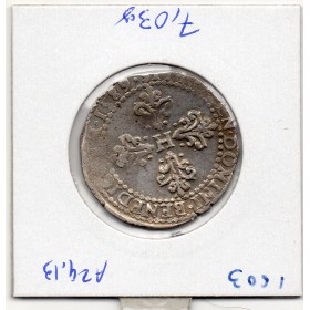 Demi Franc au col plat 1589 B Rouen Henri III TTB+