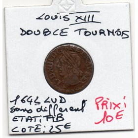 Double Tounois 1643 sans différent LVD TTB Louis XIII