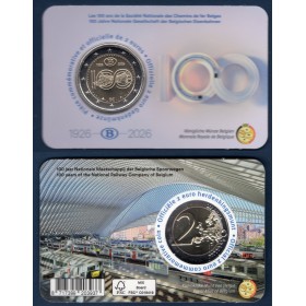 2 euro commémorative Belgique 2026, Société Nationale des Chemins de fer Belges, version Française