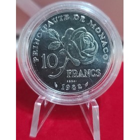 Monaco Essai Argent Grace Kelly 10 Francs 1982 FDC, Gad.158