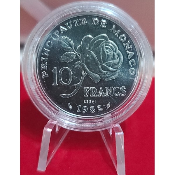 Monaco Essai Argent Grace Kelly 10 Francs 1982 FDC, Gad.158