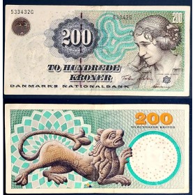 Danemark P.62c, TTB Billet de 200 Kroner 2004 Johanne Luise Heiberg