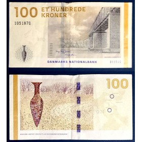 Danemark P.66d, TTB Billet de 100 Kroner 2015 Pont sur Old Lillebaelt