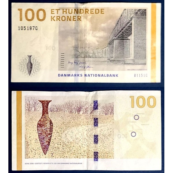 Danemark P.66d, TTB Billet de 100 Kroner 2015 Pont sur Old Lillebaelt