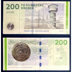 Danemark P.67f, TTB Billet de 200 Kroner 2016 Knippelsbro