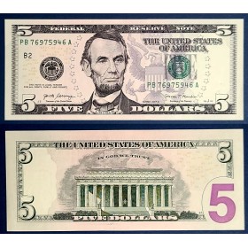 Etats Unis P.545A New york, TTB Billet de 5 Dollars 2017A série B