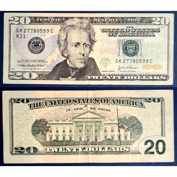 Etats Unis P.521b, Dallas TB Billet de 20 Dollars 2004A Série K