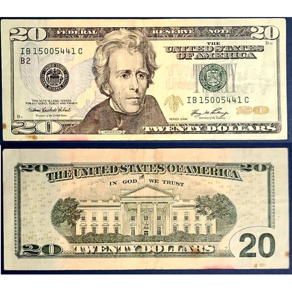 Etats Unis P.526, New York TB Billet de 20 Dollars 2006 Série B