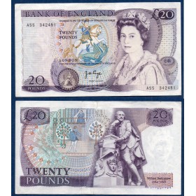 Grande Bretagne P.380b, TTB Billet de 20 Pound 1970-1980 Shakespeare