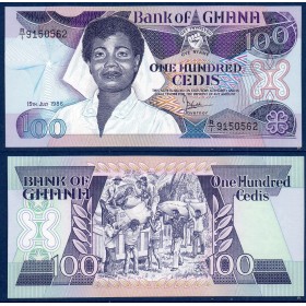 Ghana P.26a, Neuf Billet de 100 Cedis 1983-1986 chargement