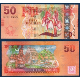 Fidji P.118a, neuf Billet de 50 Dollars 2012 Tagimoucia
