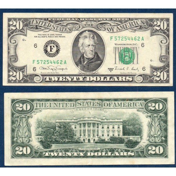 Etats Unis P.483, Atlanta Billet de 20 Dollars 1988A Série F