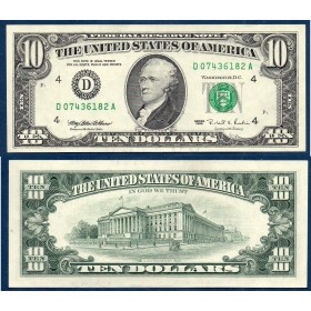Etats Unis P.499 Neuf Cleveland, Neuf Billet de 10 Dollars 1995 série D
