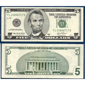 Etats Unis P.517b San Francisco, TTB Billet de 5 Dollars 2003A série L