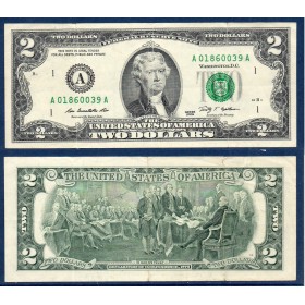 Etats Unis P.530A TTB Boston, Billet de 2 Dollars 2009 série A