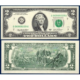 Etats Unis P.516b neuf Chicago, Billet de 2 Dollars 2003A série G
