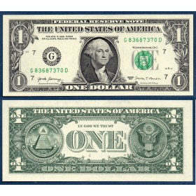 Etats Unis P.544a Chicago, Neuf Billet de 1 Dollar 2017 série G