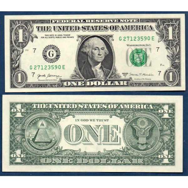 Etats Unis P.544b Chicago, TTB Billet de 1 Dollar 2017A série G