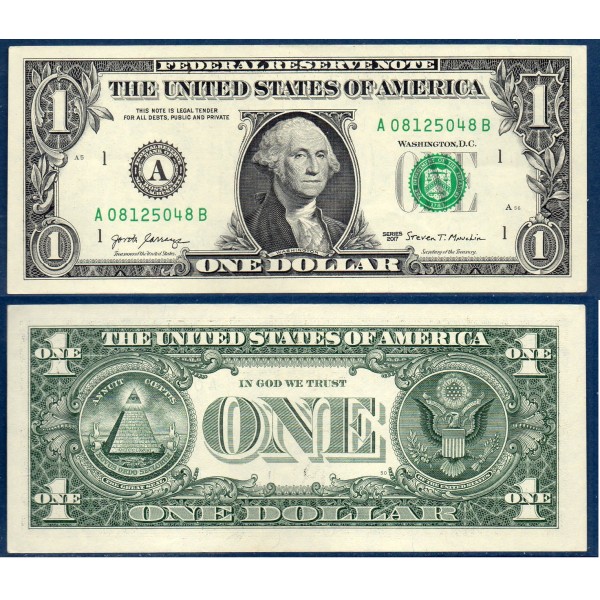 Etats Unis P.544a Boston, TTB Billet de 1 Dollar 2017 série A