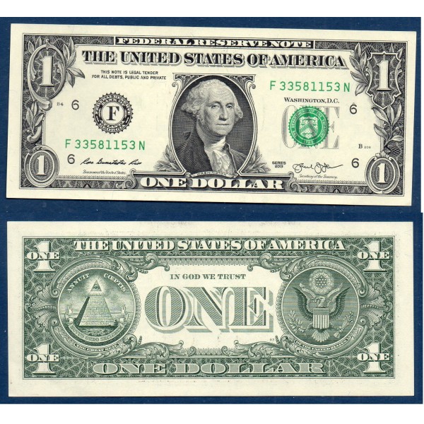 Etats Unis P.537 Atlanta, TYB Billet de 1 Dollar 2013 série F