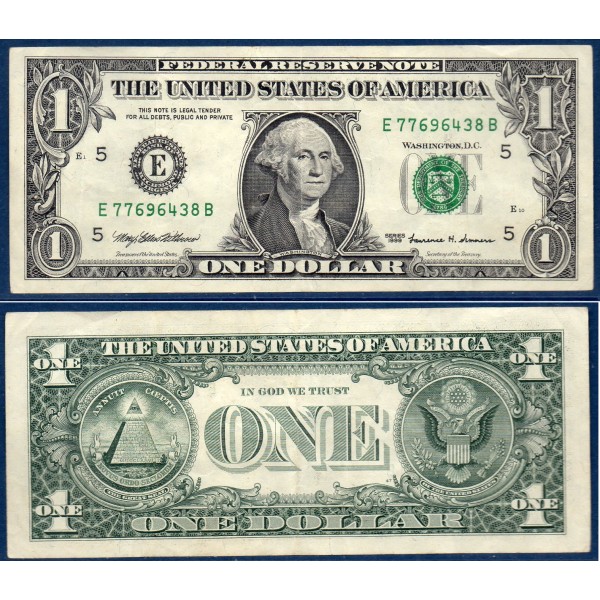 Etats Unis P.504 Richmond, TTB Billet de 1 Dollar 1999 sérieE