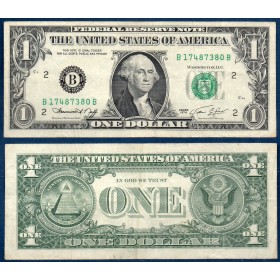 Etats Unis P.455, TTB New York, Billet de 1 Dollar 1974 série B